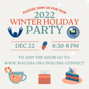 Please join us for our 2022 winter holiday party December 2022 6:30-8pm